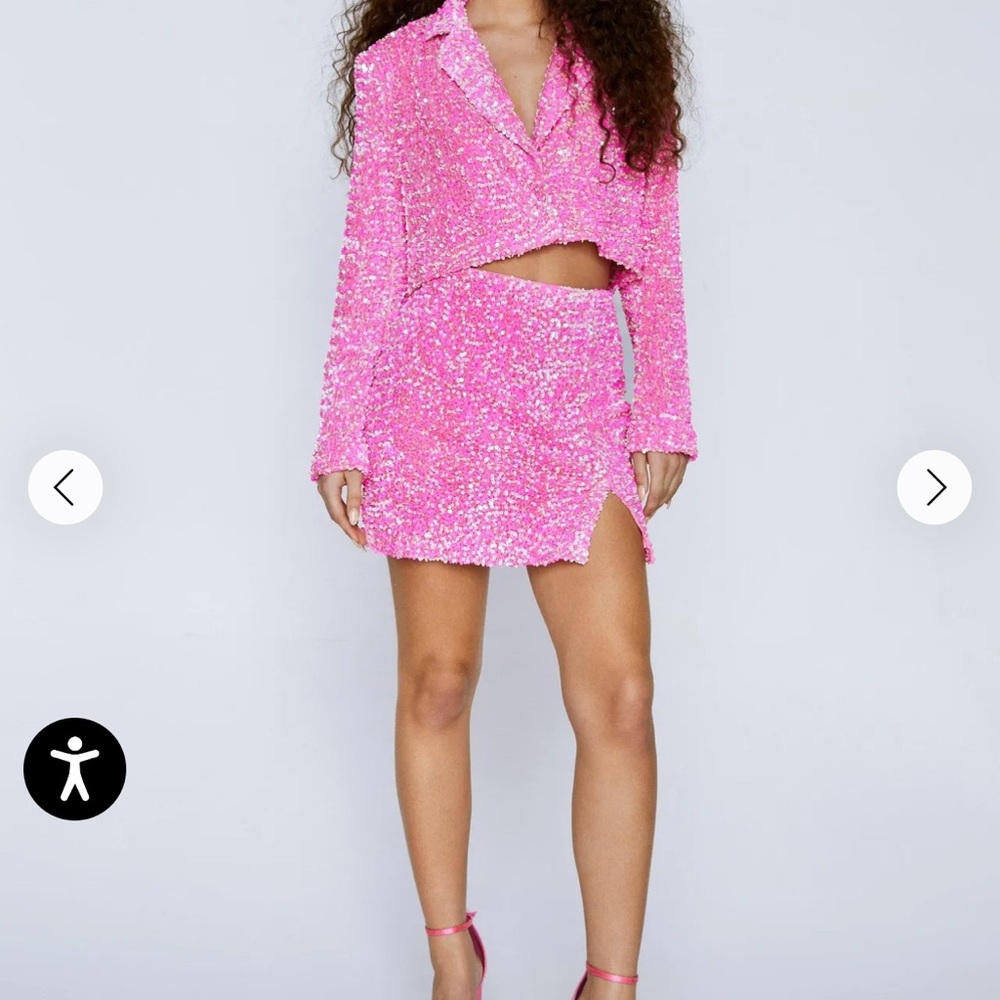 Pink Sequin Mini skirt
